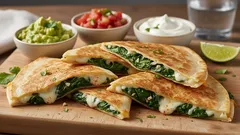 Chutný oběd za 10 minut: šťavnatá quesadilla s česnekem a špenátem